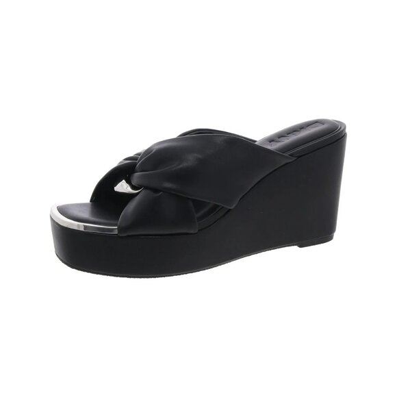 DKNY Maryn Chain Twist Wedge Sandal Black 8.5 New MSRP $119 - Picture 4 of 4